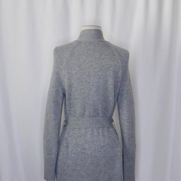 THEORY Cashmere Malinka Belted Cardigan Sweater Husky Gray Knit Size P X-Small - Picture 11 of 16